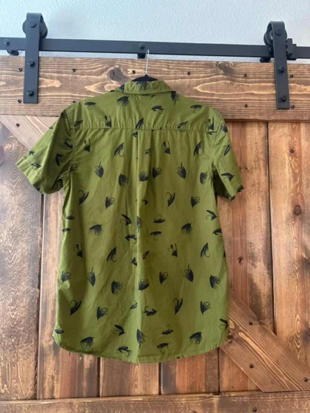 North Face | Men's Fly Fishing Lures Baytrail Pattern Shirt Olive Green S